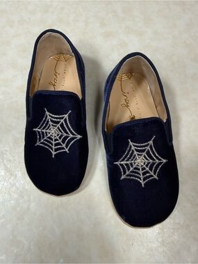 Charlotte Olympia Incy Wincy Blue Velvet Suede sole shoes size 26